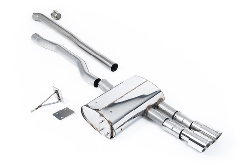Mini Cooper S F55 (LCI Only) - GPF Bypass - Non Resonated (Louder) Cat-Back Exhaust System with Polished GT-90 Trims