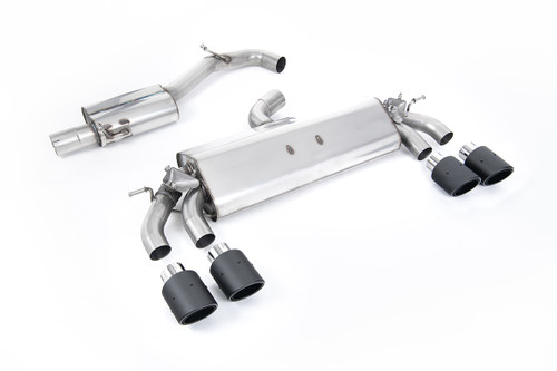 VW Golf R MK7.5 2.0 TSI 310ps (Non GPF Models & 76mm systems) - Resonated (Quieter) Cat-Back Exhaust System with Carbon