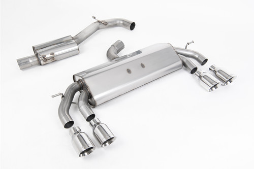 VW Golf R MK7.5 2.0 TSI 310ps (Non GPF Models & 76mm systems) - Non-Valved & Resonated (Quieter) Cat-Back Race Exhaust System with Polished GT-100 Round Tips