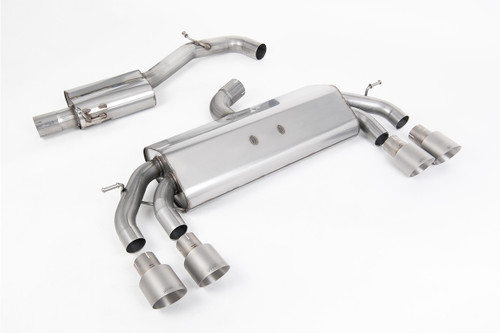 VW Golf R MK7.5 2.0 TSI 310ps (Non GPF Models & 76mm systems) - Non-Valved & Resonated (Quieter) Cat-Back Race Exhaust System with Titanium GT-100 Round Tips