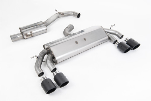 VW Golf R MK7.5 2.0 TSI 310ps (Non GPF Models & 76mm systems) - Non-Valved & Resonated (Quieter) Cat-Back Race Exhaust System with Carbon JET-100 Round Tips