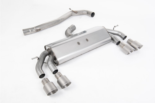 VW Golf R MK7.5 2.0 TSI 310ps (Non GPF Models & 76mm systems) - Non-Valved & Non-Resonated (louder) Cat-Back Race Exhaust System with Titanium GT-100 Round Tips