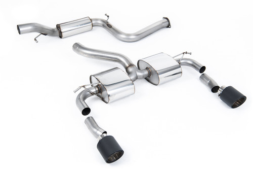 Ford Focus MK2 RS - Resonated (Quieter) Cat-Back Exhaust System with Jet-115 Carbon Trims