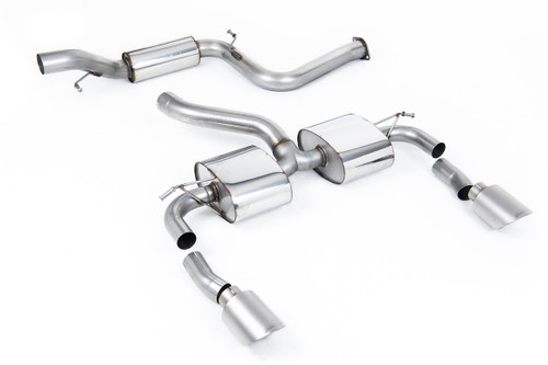 Ford Focus MK2 RS - Resonated (Quieter) Cat-Back Exhaust System with GT-115 Titanium Trims