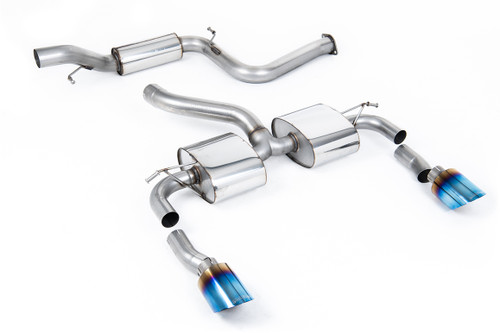 Ford Focus MK2 RS - Resonated (Quieter) Cat-Back Exhaust System with GT-115 Burnt Titanium Trims