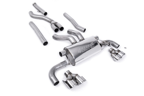 BMW G20/21 M340i & G22 M440i - Cat-Back Exhaust System with Quad GT-100 Polished Trims