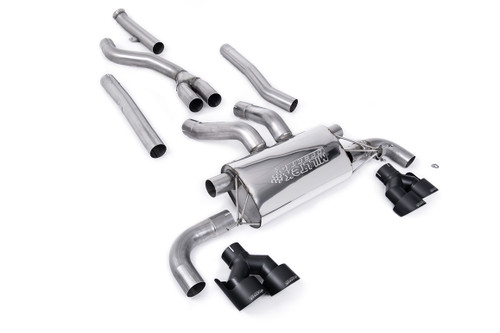 BMW G20/21 M340i & G22 M440i - Cat-Back Exhaust System with Quad GT-100 Black Trims