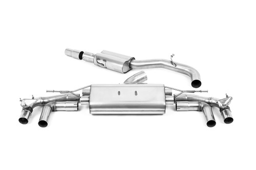Audi S3 8Y Sportback GPF models - 80mm Resonated Cat-Back Exhaust System with Titanium Trims - EC Approved