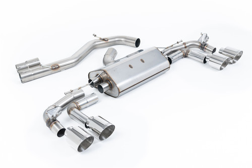 Audi S3 8Y Sportback GPF models - 80mm Non-Resonated (Louder) Cat-Back Exhaust System with Polished Trims