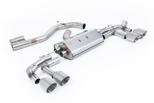 Audi S3 8Y Sportback GPF models - 80mm Non-Resonated (Louder) Cat-Back Exhaust System with Titanium Trims