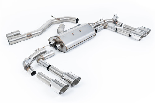 Audi S3 8Y - Part-Resonated Cat-Back Exhaust System with GT-115 Polished Tips