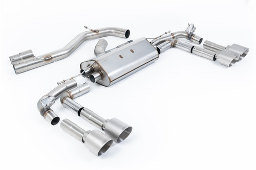 Audi S3 8Y - Part-Resonated Cat-Back Exhaust System with GT-115 Brushed Titanium Tips