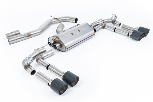 Audi S3 8Y - Part-Resonated Cat-Back Exhaust System with JET-115 Carbon Tips