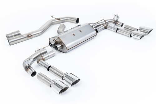 Audi S3 8Y - Part-Resonated Cat-Back Exhaust System with Polished Oval Tips
