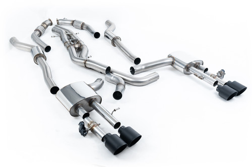 Audi S8 D5 V8 - Resonated (Quieter) OPF-Back Exhaust System with GT-115 Cerakote Black Trims