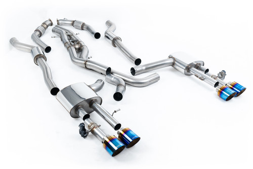 Audi S8 D5 V8 - Resonated (Quieter) OPF-Back Exhaust System with GT-115 Burnt Titanium Trims