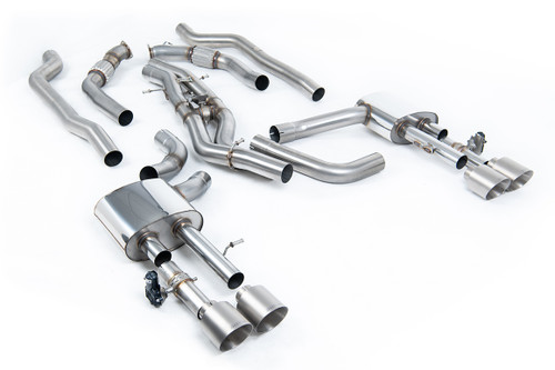 Audi S8 D5 V8 - Non-Resonated (Louder) OPF-Back Exhaust System with GT-115 Titanium Trims