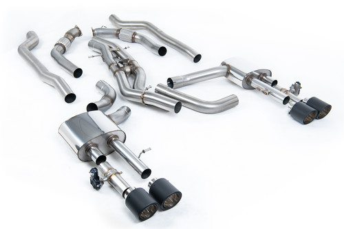Audi S8 D5 V8 - Non-Resonated (Louder) OPF-Back Exhaust System with JET-115 Carbon Trims