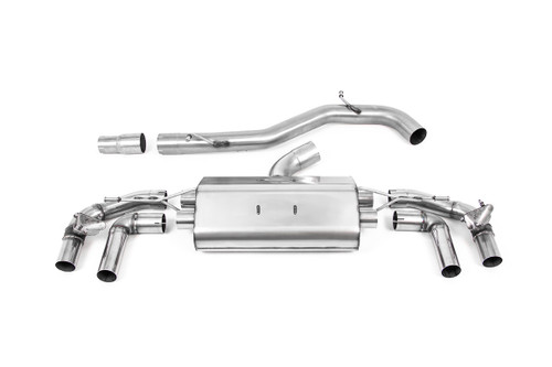 VW Golf R MK8/MK8.5 - 80MM Non-Resonated (Louder) OPF Back Exhaust System with Burnt Titanium GT-115 Trims