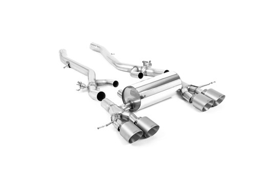 BMW G8X M3/M4 - Axle Back Exhaust System with GT-115 Brushed Titanium Trims