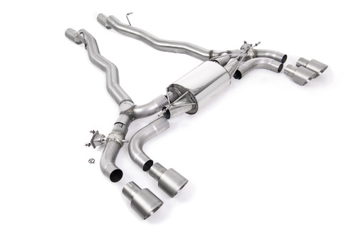 BMW M5 F90 - OPF/GPF Back System with Brushed Titanium GT-100 Trims - ECE Approved