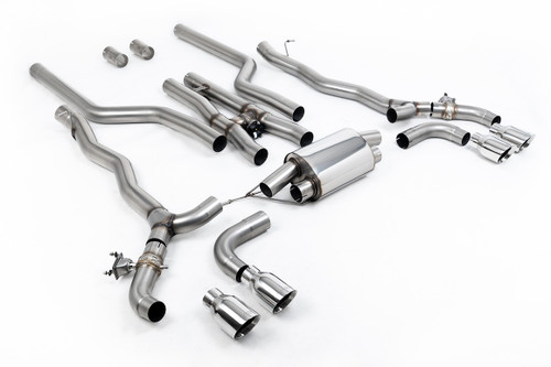 BMW M5 F90 (GPF Equipped) - Cat Back Exhaust System with Polished GT-100 Trims