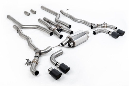 BMW M5 F90 (GPF Equipped) - Cat Back Exhaust System with Carbon JET-100 Trims