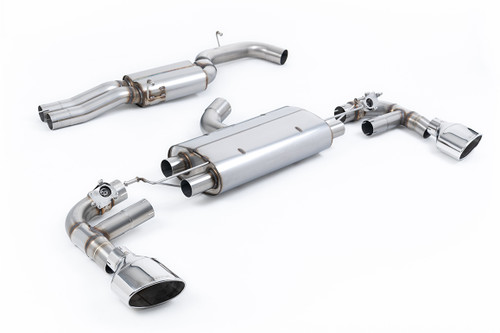 Audi TTRS MK3 Quattro - 80mm Resonated (Quieter) Cat-Back Exhaust System with Polished Trims