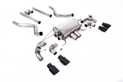 Land Rover Defender 90 5.0 V8 (GPF Models) - Non Resonated (Louder) GPF/OPF Back Valved System with Quad GT-90 Cerakote Black