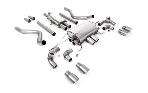 Land Rover Defender 110 5.0 V8 (GPF Models) - Resonated (Quieter) GPF/OPF Back Valved System with Quad GT-90 Brushed Titanium
