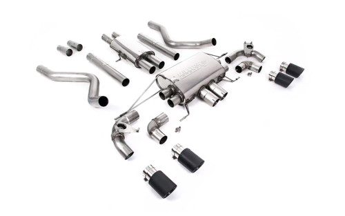 Land Rover Defender 110 5.0 V8 (GPF Models) - Resonated (Quieter) GPF/OPF Back Valved System with Quad JET-90 Carbon Trims