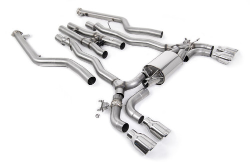 BMW M5 F90 LCI (GPF Equipped) - Cat Back Exhaust System with Polished GT-100 Trims
