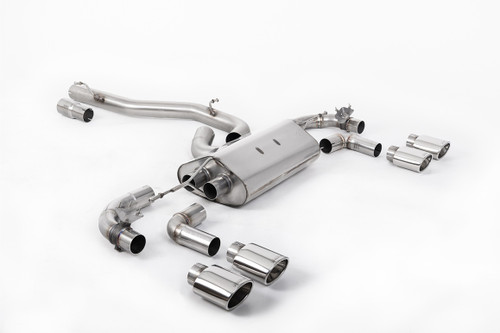 VW Golf R Mk7.5 - 80mm / 3.15 inch Valved Non Resonated (Louder) Race System with Polished Oval Trims