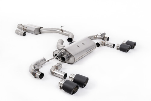 VW Golf R Mk7.5 - 80mm / 3.15 inch Valved Resonated (Quieter) Race System with Carbon JET-100 Round Tips