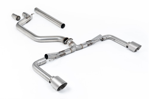 VW Golf GTI Mk8 - 80mm OPF/GPF Back System with Brushed Titanium Trims (Race System - Loudest)