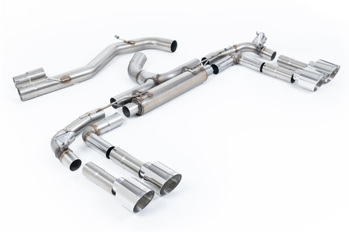 Audi S3 8Y - Non-Resonated Race (Loudest) Cat Back Exhaust System with GT-115 Polished Tips
