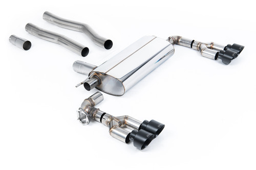 Maxton x Milltek - OPF/GPF Back Exhaust System with Quad GT-100 Cerkote Black Trims - Fits Maxton Diffuser Only