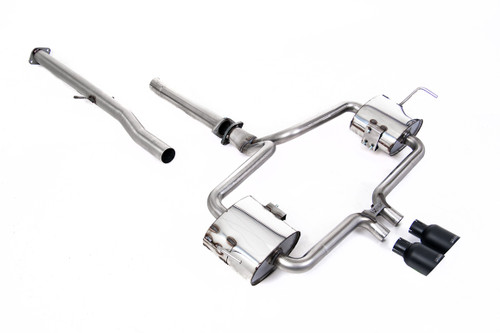 Mini Cooper S R53 - Non-resonated (louder) Cat Back Exhaust System with Cerakote Black Trims