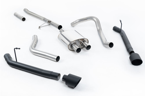 Jeep Gladiator 3.6 V6 - Rear Exit Cat Back with GT-115 Cerakote Black Tips