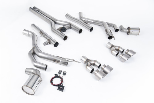Dodge Challenger SRT Hellcat - Front Pipe-back with Active 'H' System and Brushed Titanium GT-100 Tips