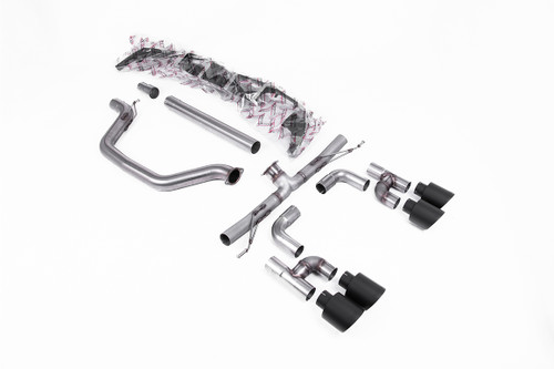 VW Golf GTI Mk8 - Particulate Filter-Back - Golf R Style - Race (Loudest) with Cerakote Black Tips