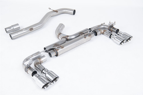 VW Golf R MK7 - 80mm Race Cat-back with GT-100 Polished Trims (Non-Resonated - Loudest)