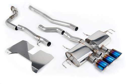 Honda Civic FL5 Type R - Non Resonated (Loudest) Valved Catback with Burnt/Blue Titanium Trims