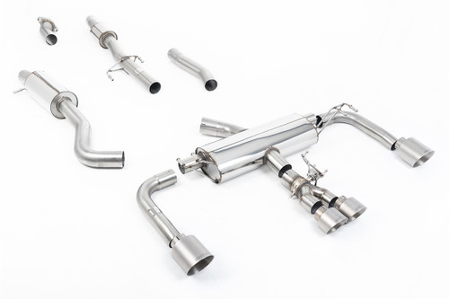 Toyota GR Corolla 1.6 Turbo - 3' Resonated Primary Cat Back with Brushed Titanium GT Tips