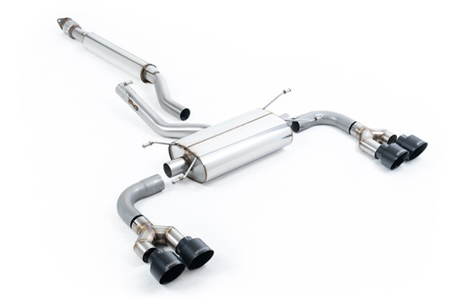 Toyota GR86 - Resonated (Quieter) Quad Outlet Cat Back for TRD Diffuser with Ceramic Black Tips