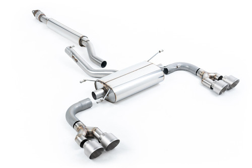 Toyota GR86 - Resonated (Quieter) Quad Outlet Cat Back for TRD Diffuser with Brushed Titanium Tips