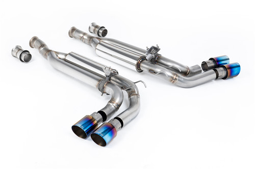 Mercedes G63 W463 (ROW Non GPF Models) - Valved Cat-Back Exhaust System with Burnt/Blue Titanium Trims