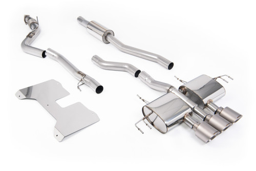 Honda Civic FL5 Type R - Part Resonated (Road+) Non-Valved Catback Systems with Brushed Titanium Trims