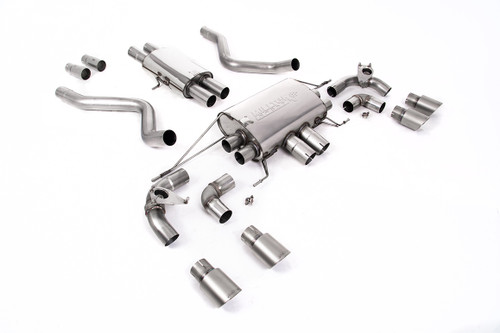 Land Rover Defender 90 5.0 V8 (NAS Non GPF Models) - Cat Back Valved System with Brushed Titanium Trims - Resonated