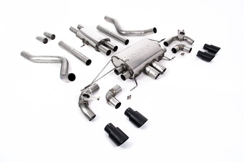 Land Rover Defender 110 5.0 V8 (NAS Non GPF Models) - Cat Back Valved System with Cerakote Black Trims - Resonated